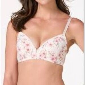 Cato Dreamwear Bra 42DD Soft Pink Floral Lightly Lined Wireless NWT‎